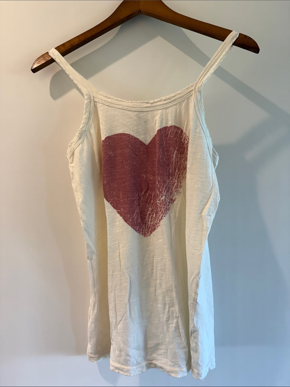 Magnolia Pearl Cream Camisole with Faded Pink Heart